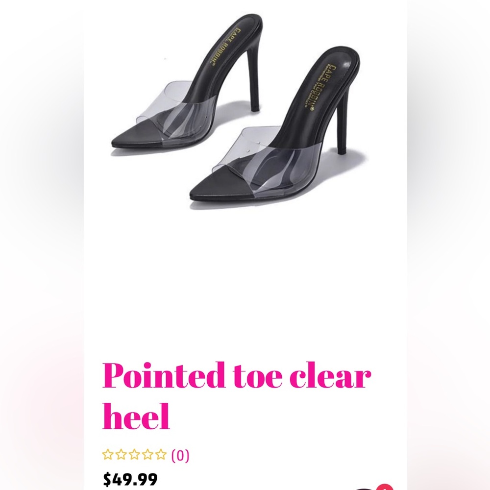Cape Robbin Black/Clear Pointed Toe Heels
